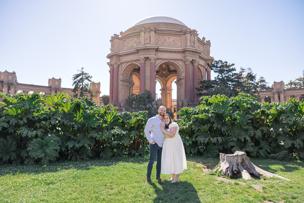 a couple at the Palace of Fine Arts