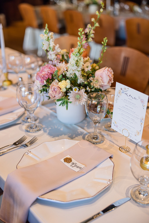 bouquets and table settings