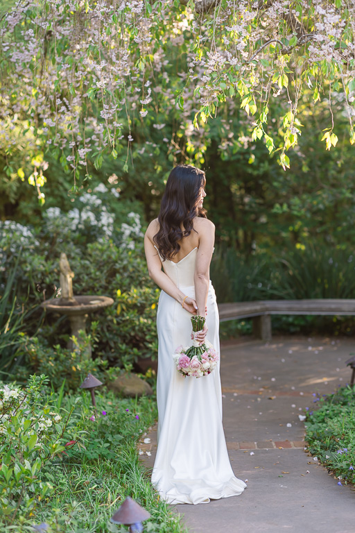 bride solo portrait during golden hour at the Outdoor Art Club