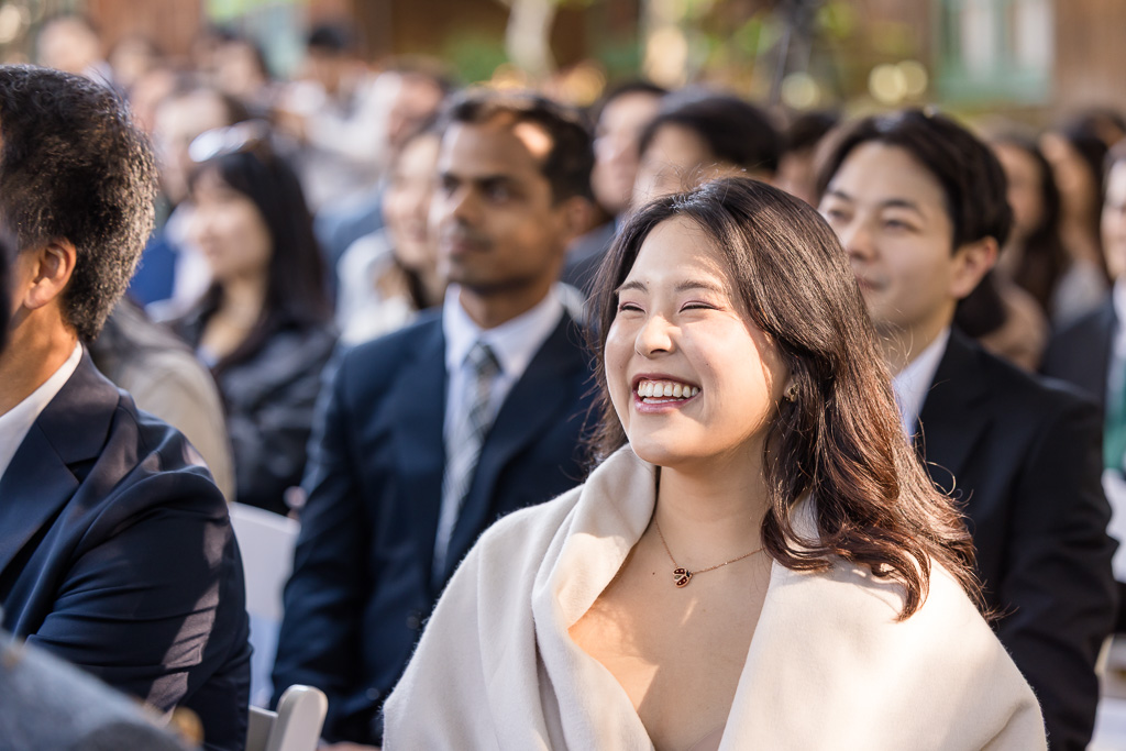 happy guest during ceremony