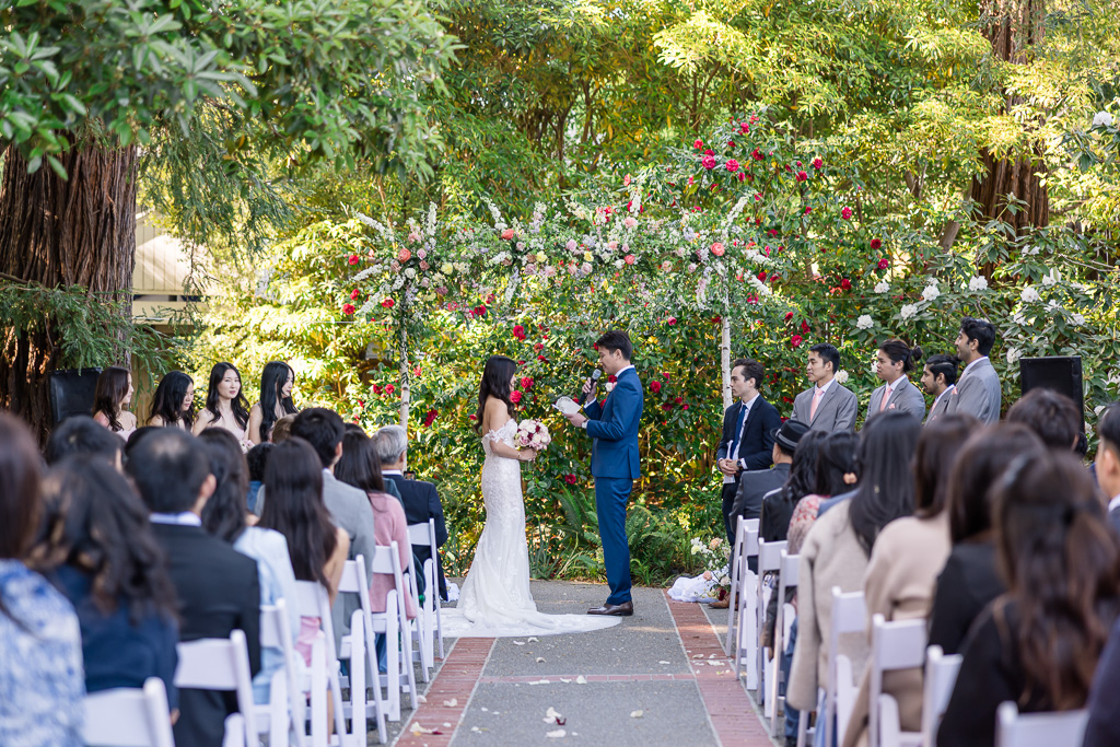 groom giving his wedding vows