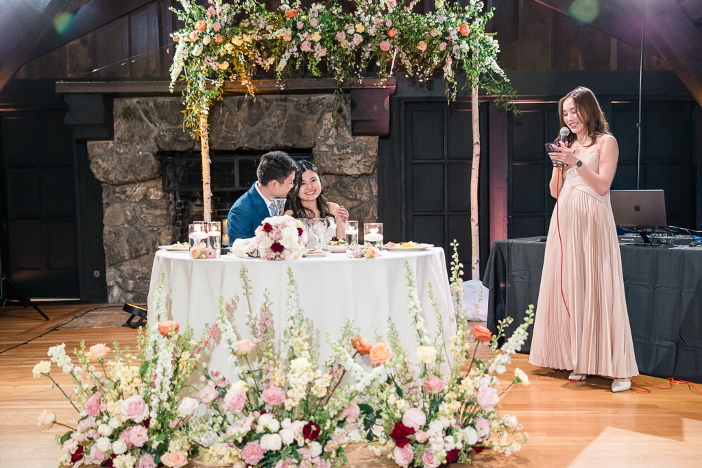 a heartfelt dinner speech from a friend of the bride and groom