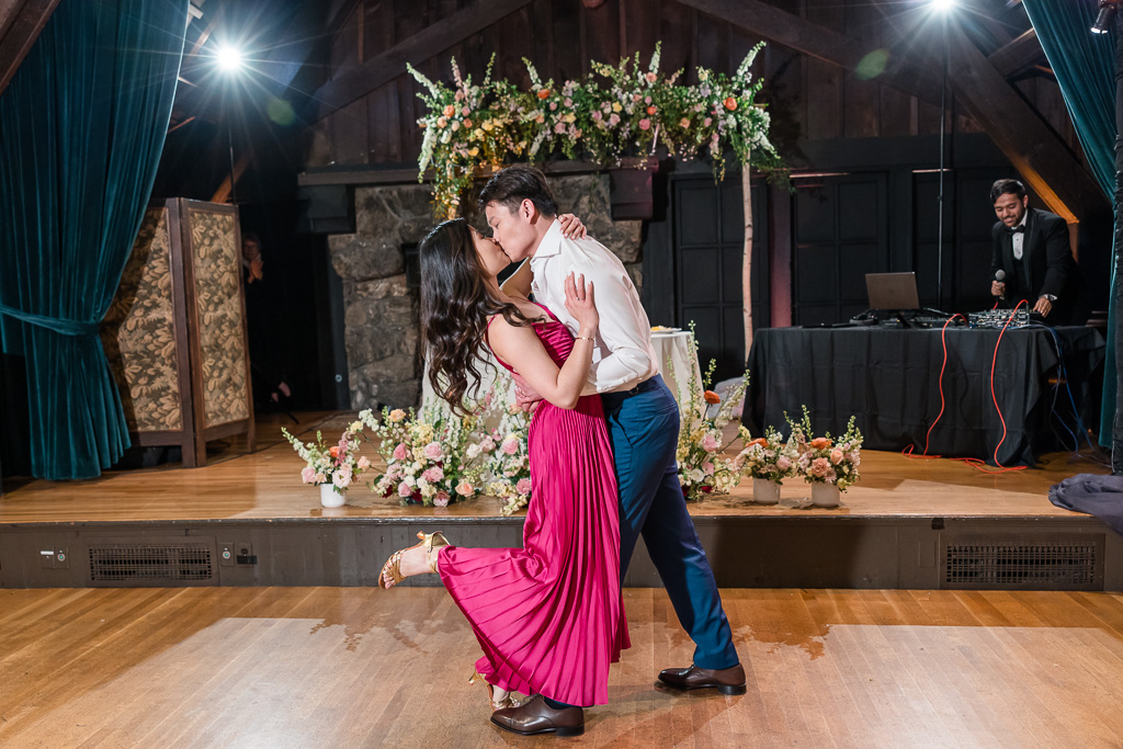 bride and groom performing their rehearsed first dance to their guests