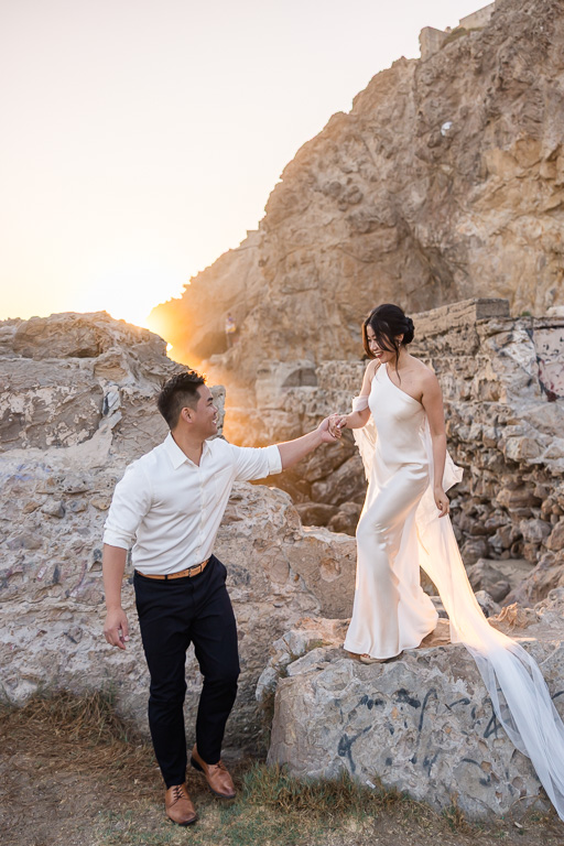 Sutro Baths ruins engagement photos