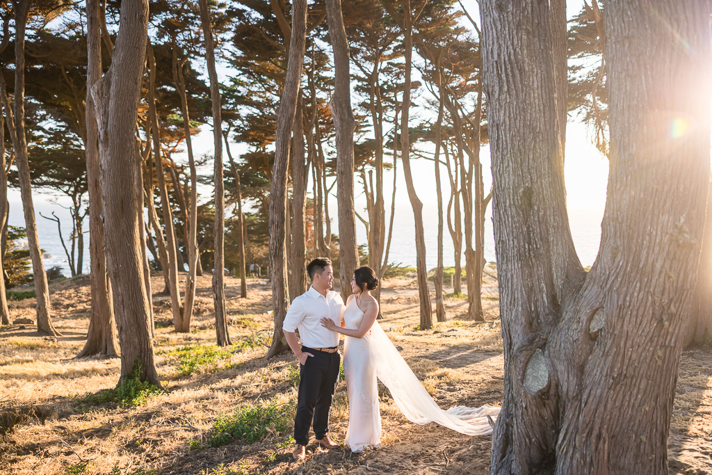 sunset photos at Land’s End in the woods
