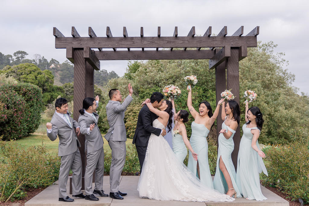 photo of the full bridal party at Carmel Fields by Wedgewood Weddings