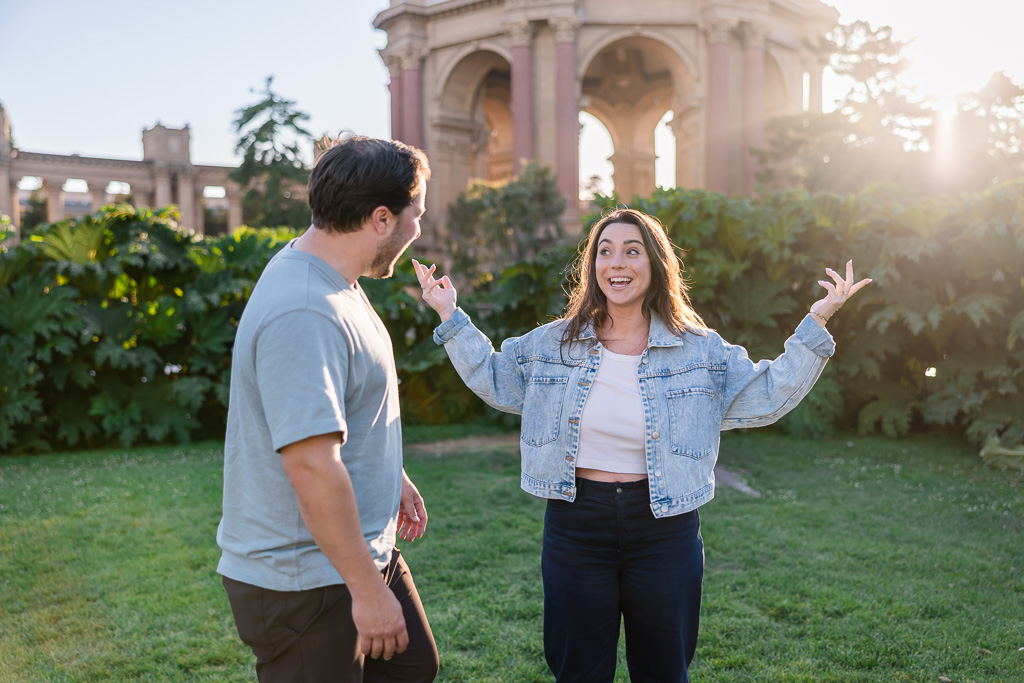 funny candid moment of a girl who was just proposed to