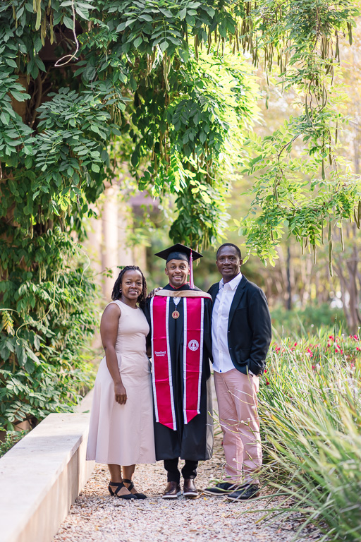 Stanford graduation photo with family members