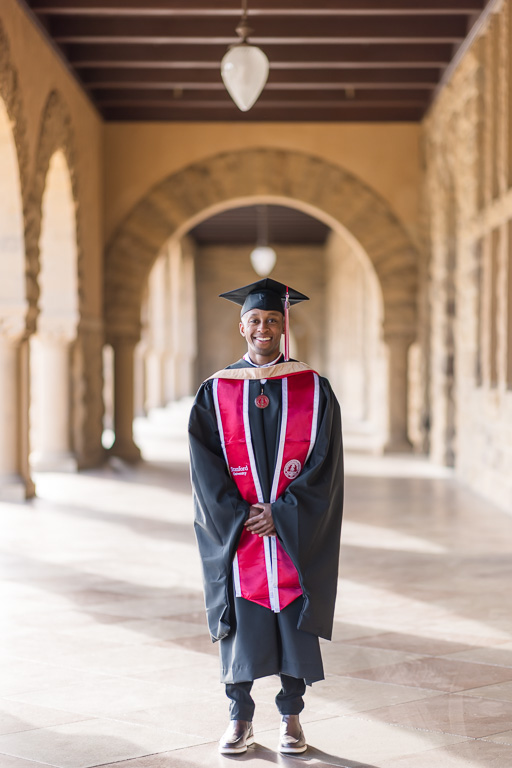 formal graduation portrait at Stanford