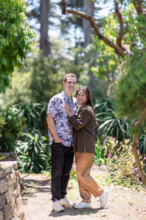 couple at botanical garden