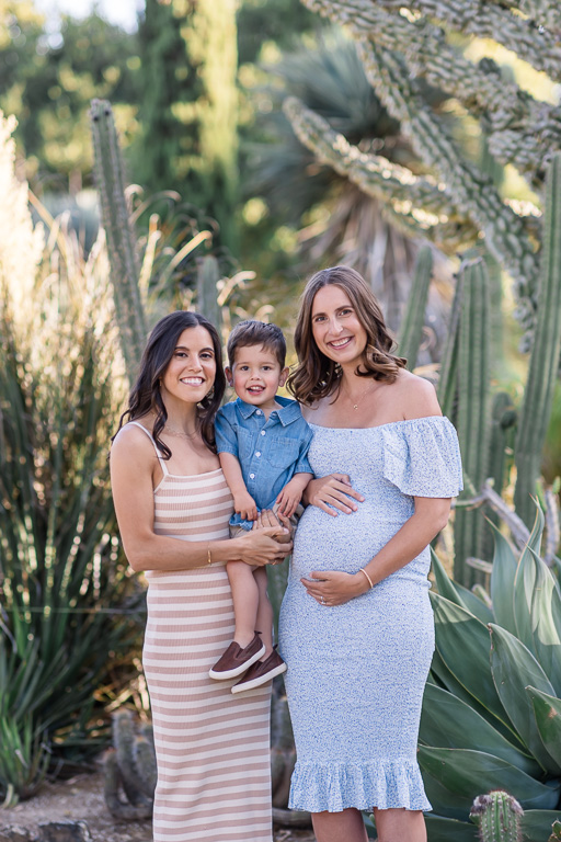 family photo with two moms and son