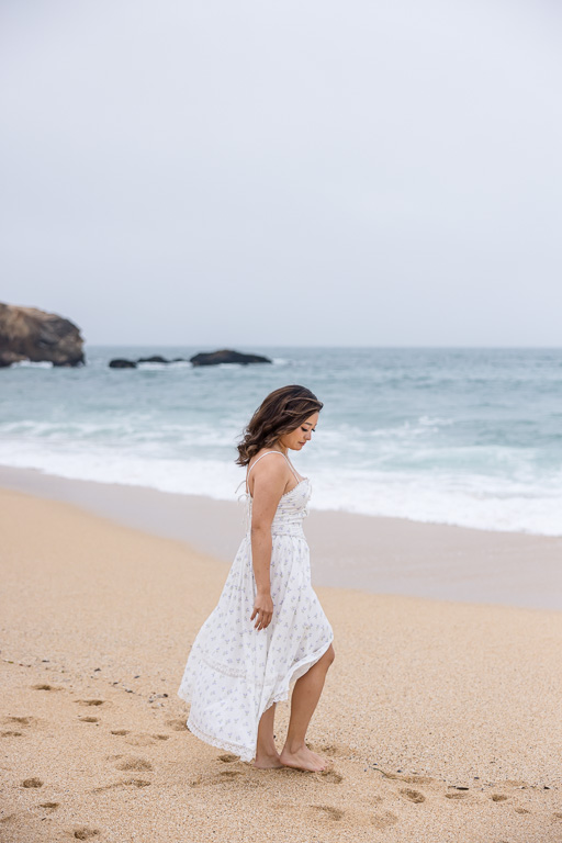 solo bridal portrait on the beach