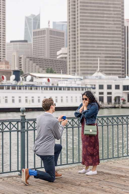 Embarcadero Pier 7 surprise engagement proposal