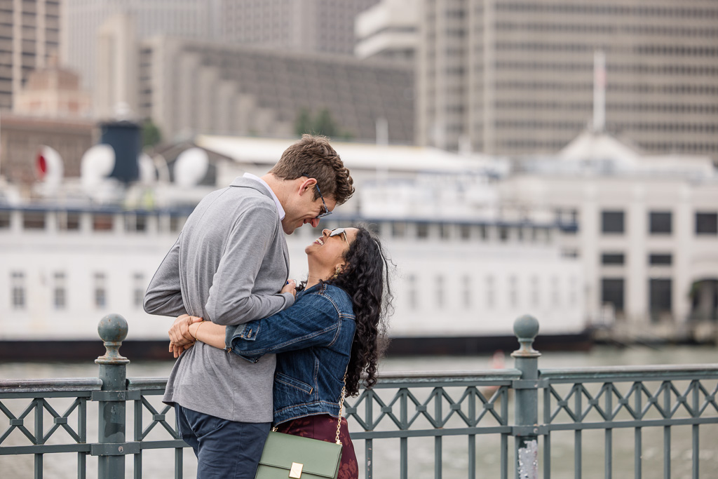 a real candid moment of a couple being engaged