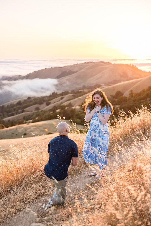 Russian Ridge Open Space Preserve surprise proposal at sunset
