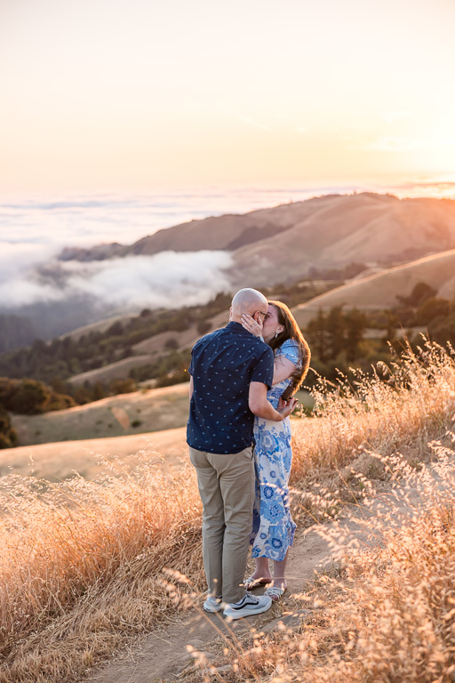 sunset surprise engagement at Russian Ridge