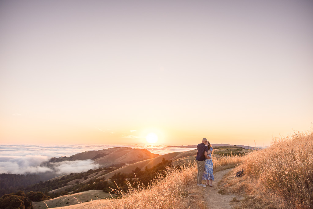 Russian Ridge Open Space Preserve engagement photos during golden hour