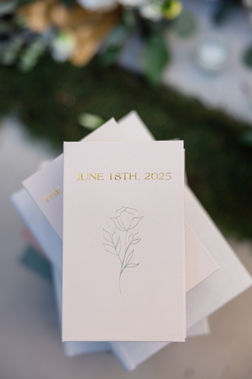 custom book decor with proposal date inscription