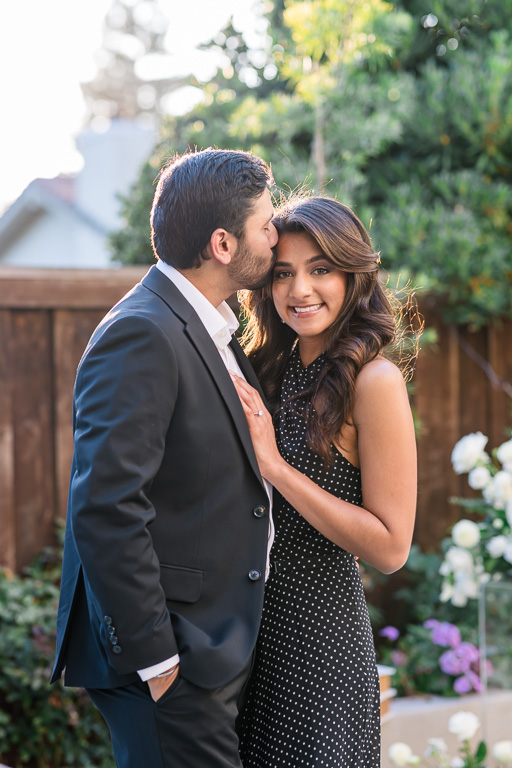 cute engagement photos in own backyard