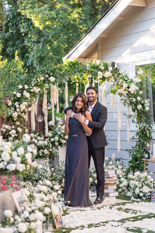 backyard engagement photos