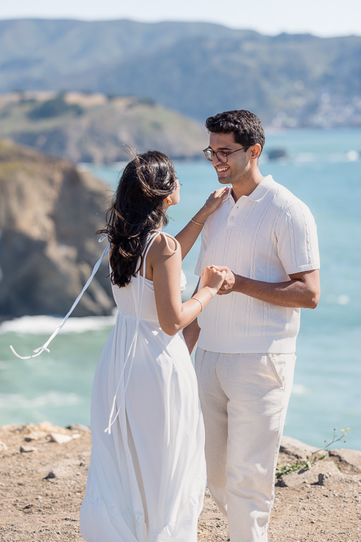 candid moment after engagement