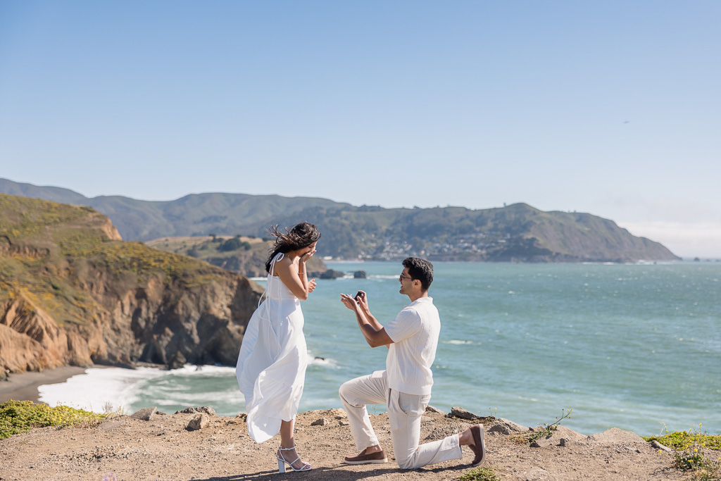 sunny summertime surprise proposal at Mori Point