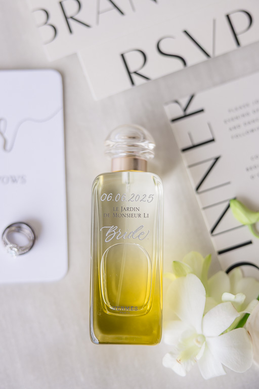 custom wedding perfume bottle with wedding date monogram