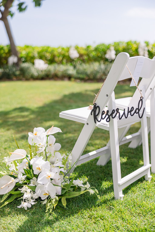reserved row of seats at wedding