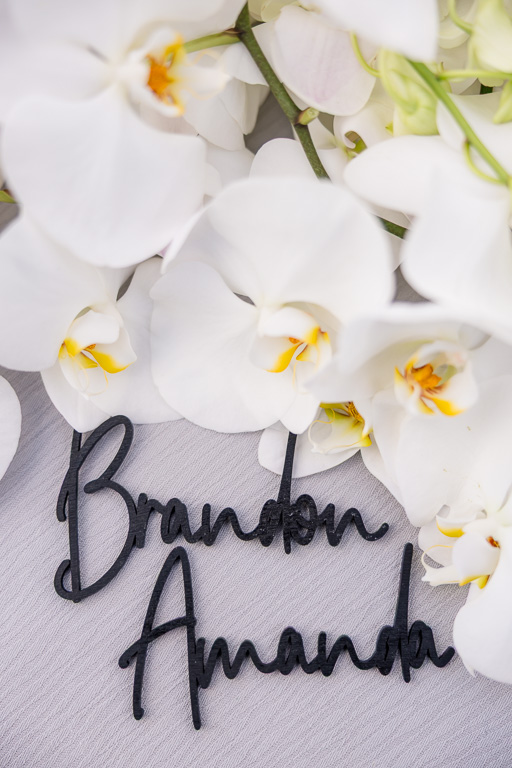 bride and groom's names