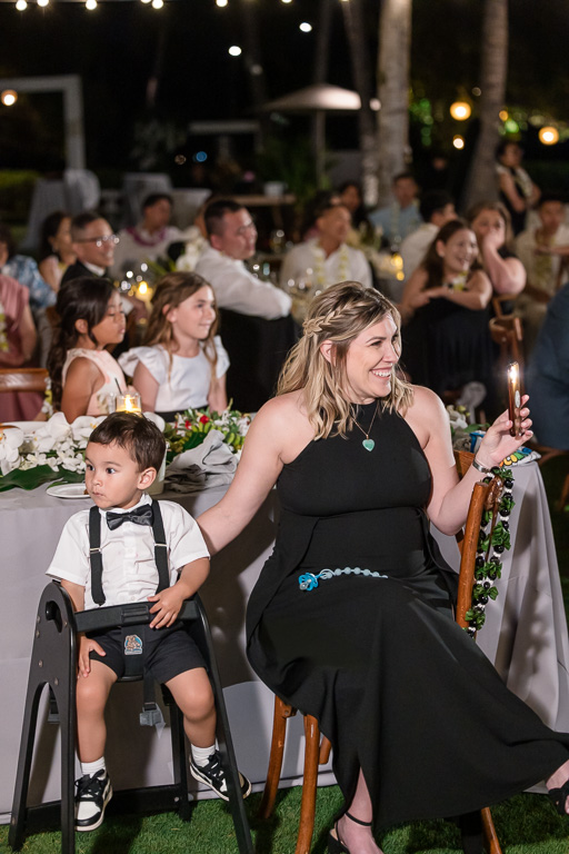 guests laughing at speeches