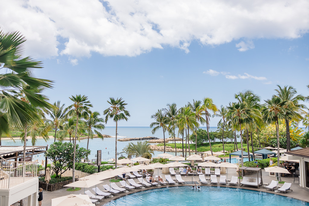 pool and palm trees at the Four Seasons