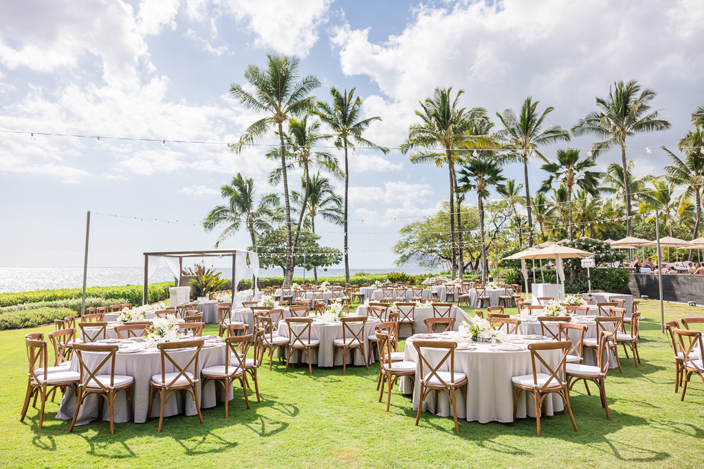 reception tables and decor at the Four Seasons