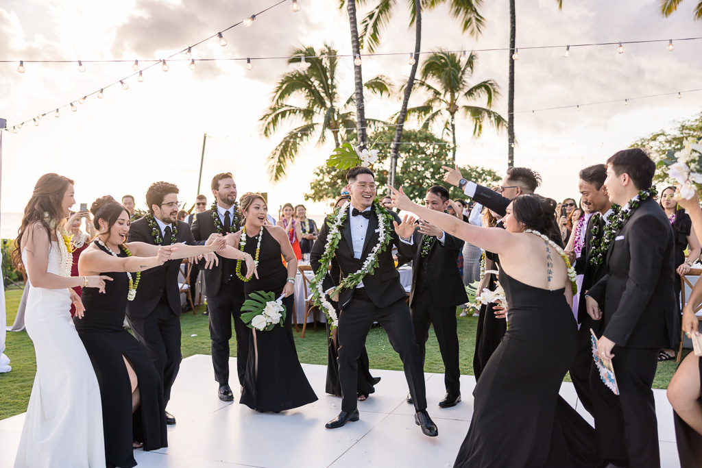 grand entrance dance with wedding party