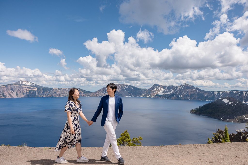 Crater Lake engagement shoot in early summer