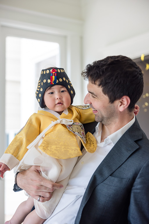 dad with one-year-old daughter
