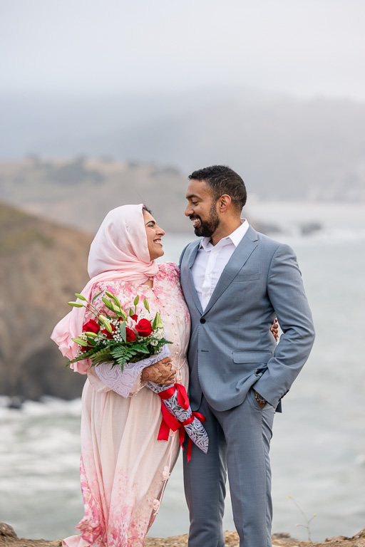 foggy engagement photos