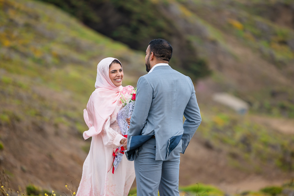 joyful reaction to surprise proposal