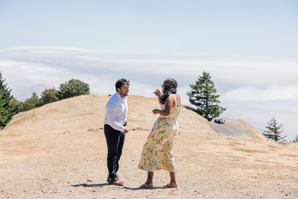 sunny surprise proposal on Mt Tam