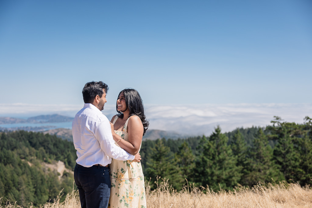 daytime engagement photos at Mt Tam