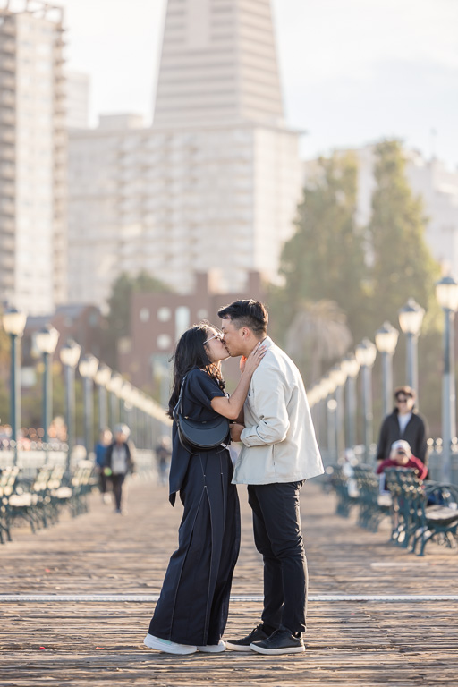 proposal with SF downtown skyline view