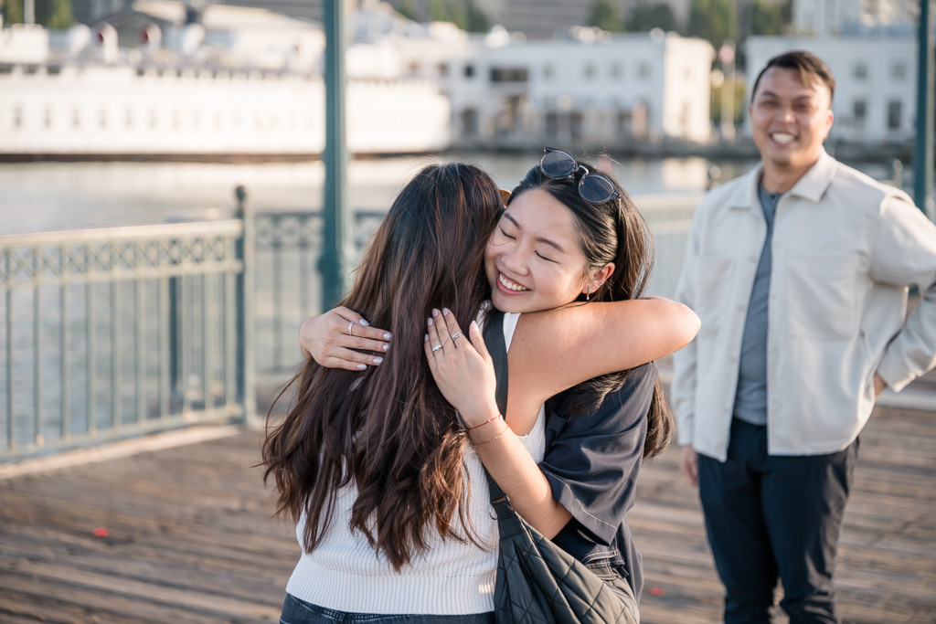 hugging after proposal