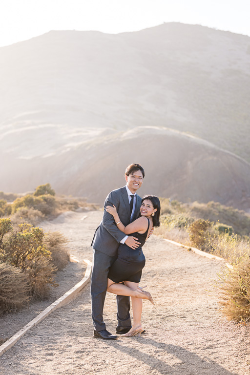 Marin Headlands golden hour engagement photos