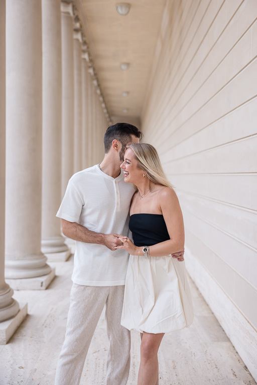 a candid happy moment at the Legion of Honor