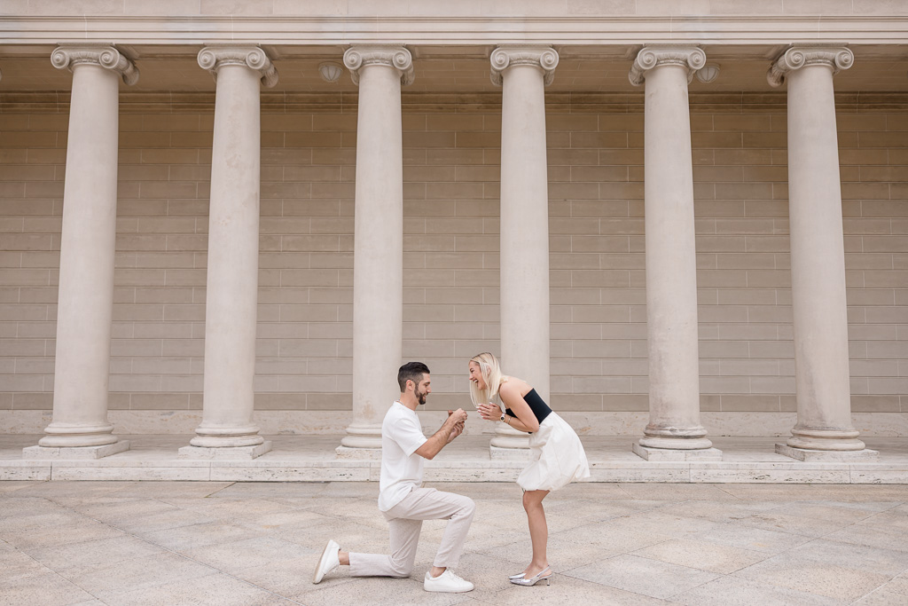 engagement at the Legion of Honor in front of the columns