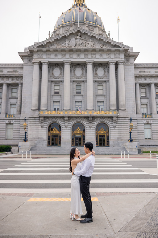 couple in front of City Hall