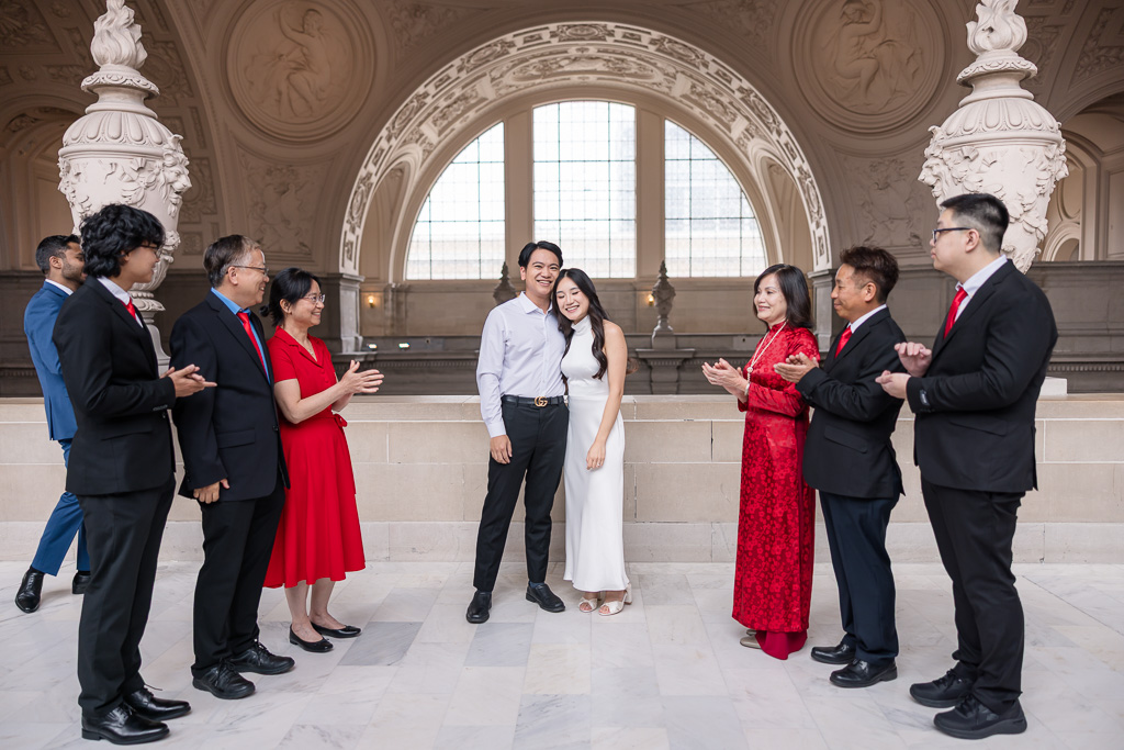 ceremony on the fourth floor balcony