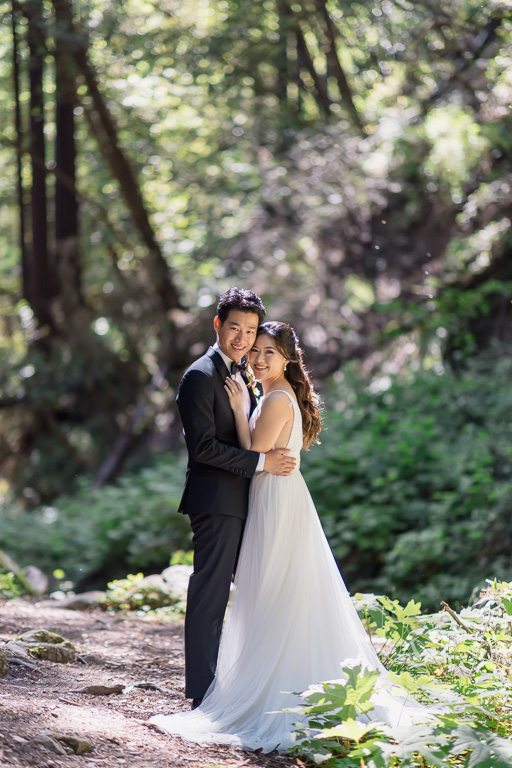 Saratoga Springs Cathedral Grove sunny wedding photos