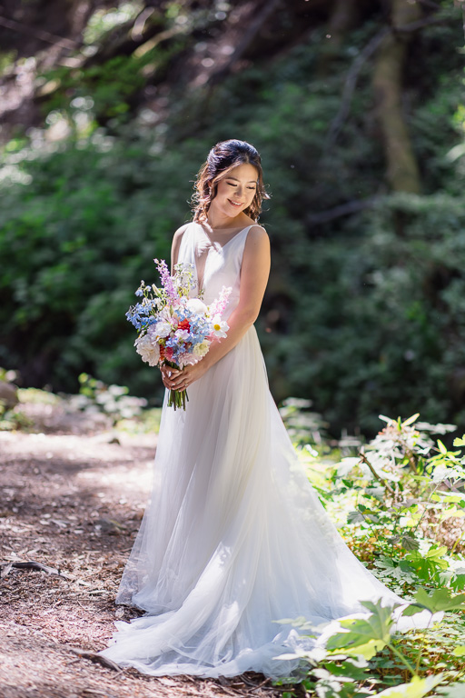 bride holding her bridal bouquet