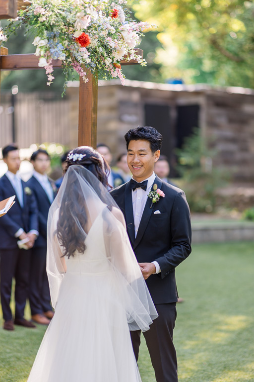groom's angle during ceremony