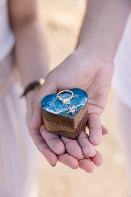 unique wood and resin ocean themed engagement ring box